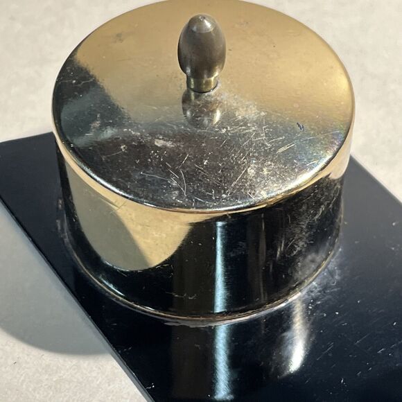 Vintage  Brass Postage Stamp Roll Holder Dispenser 2oz Letter Scale Weight Japan - Picture 8 of 12